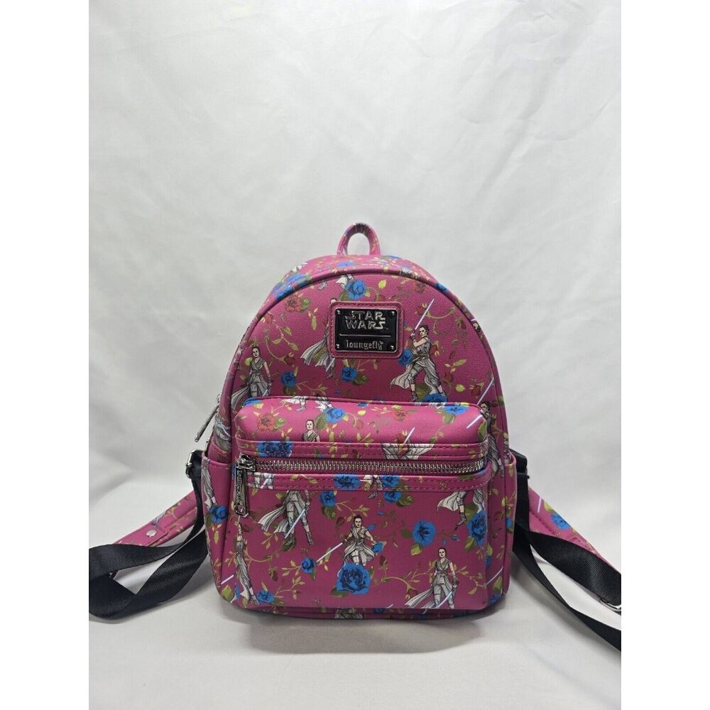 Loungefly Disney Star Wars REY PINK FLORAL Mini Backpack New With Tags